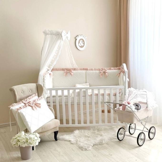 Lenjerie Patut Bebe Copii 6 piese Baby King ivory (9)